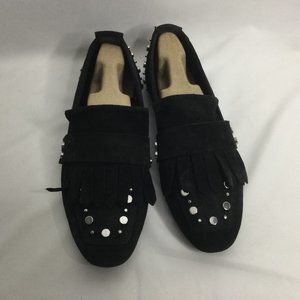 Zara Trafaluc Black Sued Shoes  Studs 7.5 Eur 38